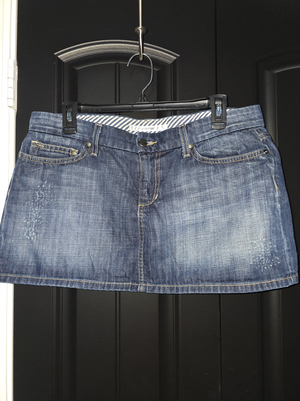 Joe's Jeans Distressed Blue Denim Mini Skirt